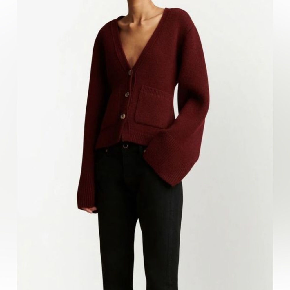 KHAITE Deep Red Cardigan